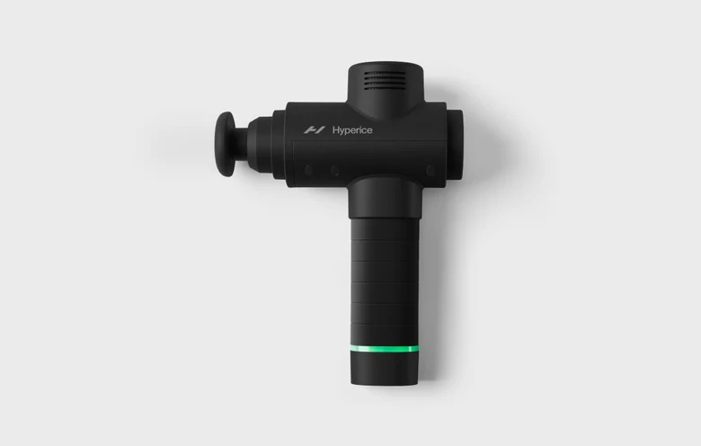 Hypervolt 2 masaj tabancasının yandan görünümü